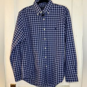 Polo RL Men’s Plaid Button Down Sz M Blue